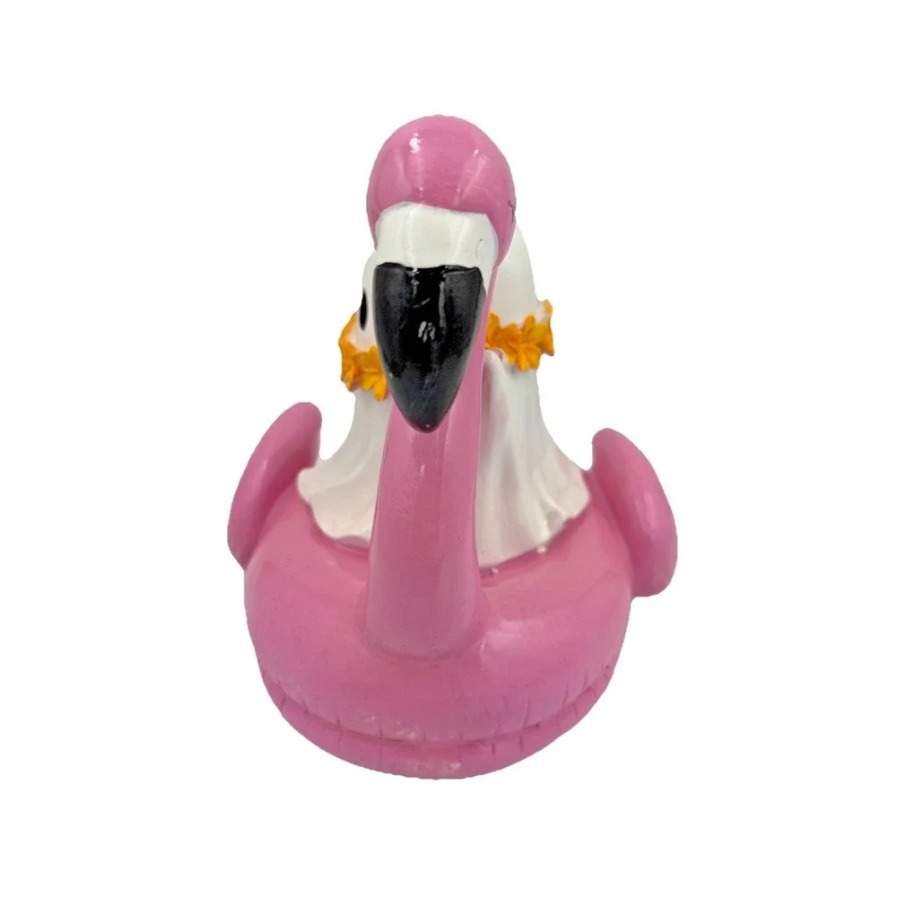 Here Lies Summer Ghost Flamingo Pool Float Figurine Pink NWT Summerween Decor
